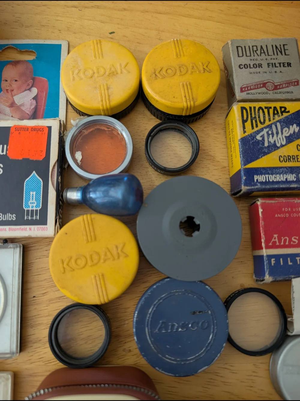 Huge Lot of Vintage Camera Photography Supplies Accessories Bulbs Kodak Filters